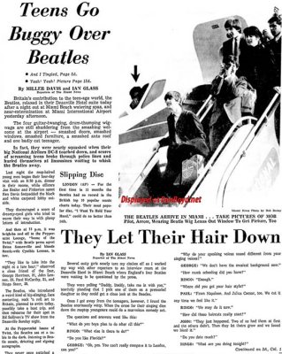 1964 - the Beatles arrive at Miami International Airport to appear on the Ed Sullivan Show