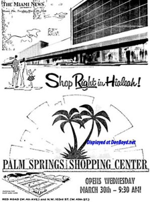 1960 - ad for the grand opening of Palm Springs Village Shopping Center on March 30th