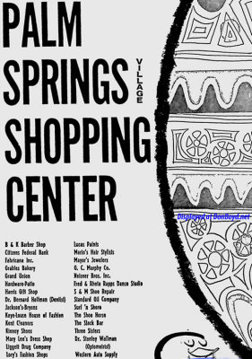 1960 - ad listing the original tenants of the Palm Springs Village Shopping Center on March 30th