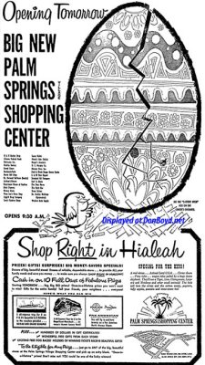 1960 - full page ad for the opening of the Palm Springs Village Shopping Center on March 30th