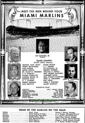 1956 - meet the men behind your Miami Marlins from the souvenir program