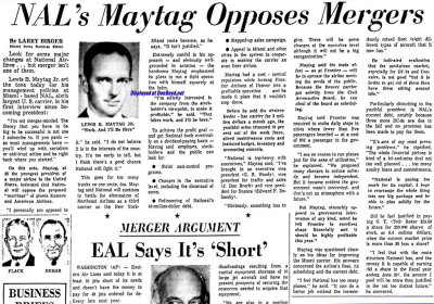 1962 - first interview with 36-year old Lewis B. Bud Maytag after he bought National Airlines from George T. Baker