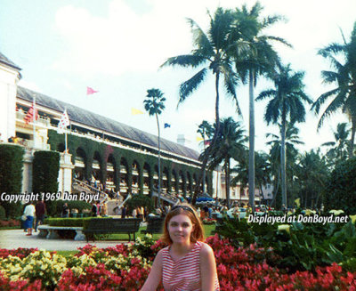 1969 - a view of the gardens and grandstand at Hialeah Park