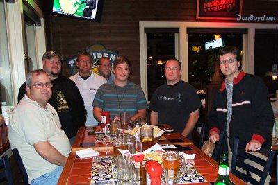 Brian Casity, Dale Jackson, Jim Garbee, Joel Harris, Bobby Debarge, Matt Coleman and John Padgett at Chili's in Smyrna