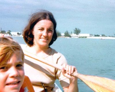 1960's - Elizabeth Liz Jones paddling on a lake with a friend