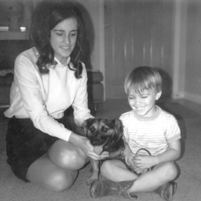 1972 - Elizabeth Liz Anna Jones and her son John and dog