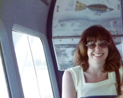 1976 - Jill Henderson Griffis onboard the Goodyear GZ-19 Blimp Mayflower VII N1A taking off from Watson Island