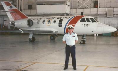 Early 90s - CWO2 Don Boyd and Coast Guard HU-25 Falcon CG-2131