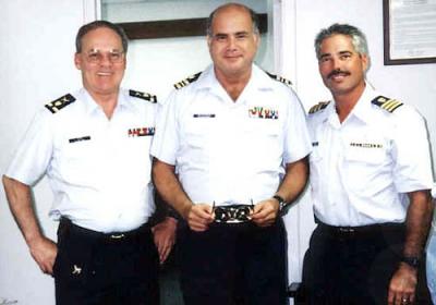1998 - CWO4 Don Boyd, LCDR Ken R. Grossman, CDR Al Freedman at Ken's retirement