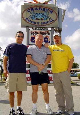 November 2004 - Carlos Borda, me and Kevin Cook after stuffing ourselves at Crabby's Smoke House