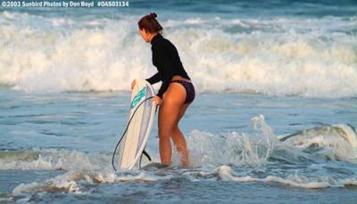 Lady surfer stock photo #6997