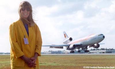 March 1992 - Brenda Reiter Goto and Iberia DC-10 landing at Miami International Airport
