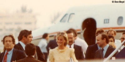 Mid 80's - Princess Diana transferring flights on the ramp at Miami International Airport