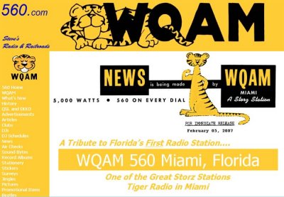 Steve's Radio and Railroads Website Tribute to WQAM 560 Tiger Radio
