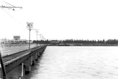 1921 - the east end of County Causeway at Miami Beach, Florida