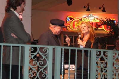 TV newscaster Michelle Gillen and Rick Shaw at his retirement party