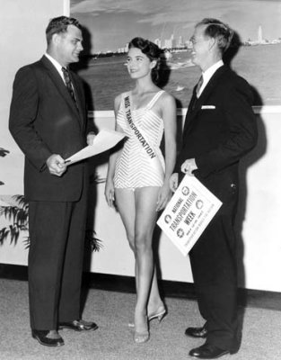 1957 - Deanna Briggs, the future Mrs. Jack O'Brien, as Miss Transportation 1957 in Dade County