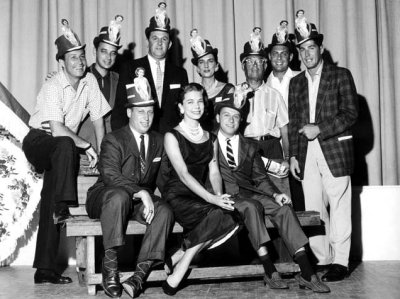 1957 - Deanna Briggs, Miss Miami Beach 1957, and the local Jaycees
