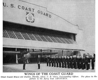 1935 - Muster of officers and men at Coast Guard Air Station Miami at Dinner Key, Miami