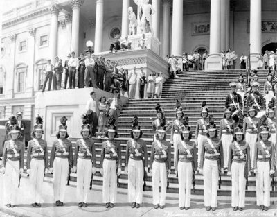 1940 - Miami Edison Senior High Cadettes in Washington, DC (left half of image)
