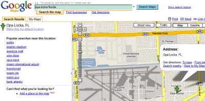 Even the mighty Google Maps has it wrong as Opa-Locka and Opa-Locka Airport