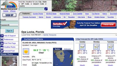 Weather Underground has it wrong as Opa Locka