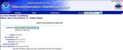 The U. S. NOAA's National Weather Service has it wrong as Opa Locka Airport