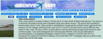 Airchive.com spells it as Opa Locka Airport and misspells last name of Glenn Curtiss