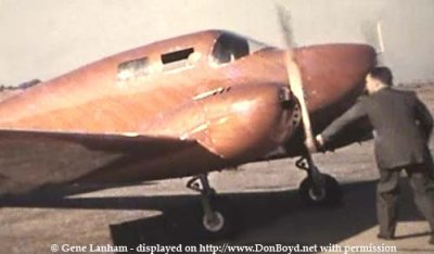 Early 1940's - a Langley Twin, NX29099, built in 1940 and made of plastic-bonded Mahogany at Miami Municipal Airport