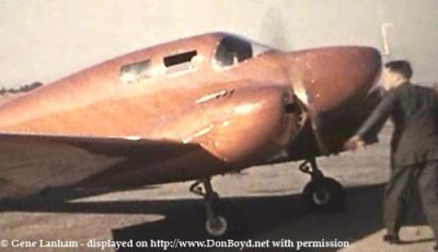 Early 1940s - a Langley Twin, NX29099, built in 1940 and made of plastic-bonded Mahogany at Miami Municipal Airport