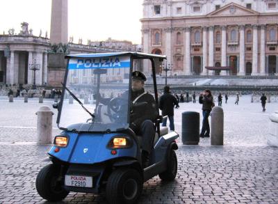 Police patrol on St. Peter's Square