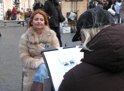 Piazza Navona, artist & model
