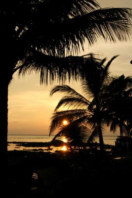 Sunset over Kumarakom Lake Resort, Kottayam, Kerala, India.