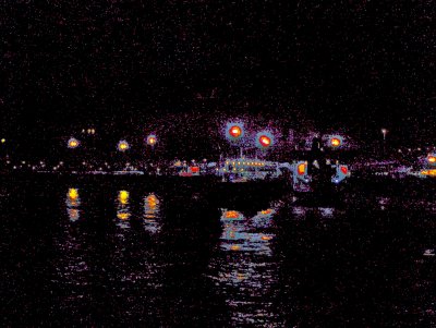 COMING INTO DOVER HARBOUR AT NIGHT