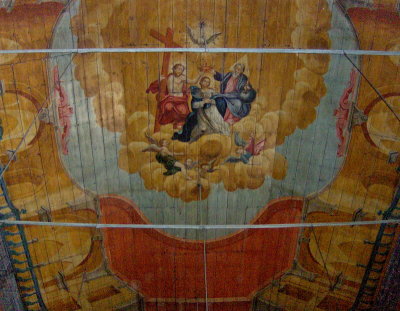 CHURCH PAINTED WOODEN CEILING