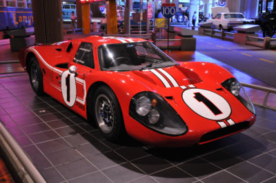 1967 Ford GT Mark IV, driven by Dan Gurney and A.J. Foyt to victory in the 1967 Le Mans 24-hour race in France.
