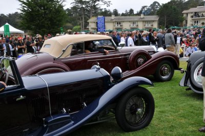 Front: 1933 Alfa Romeo 8C 2300 Castagna Cabriolet; rear: 1939 Mercedes-Benz 770K Cabriolet B