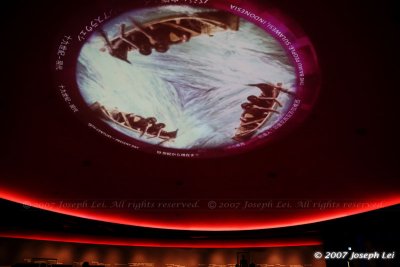 A 360 projection screen on the ceiling