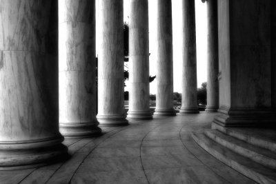 Jefferson Memorial Columns BW
