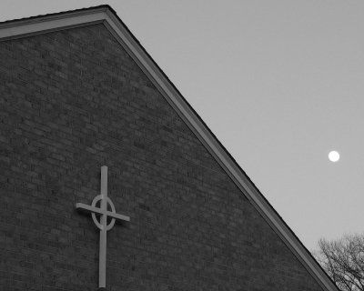 Church and moon