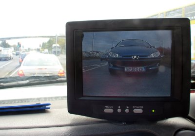 rear video monitor on a wrecker