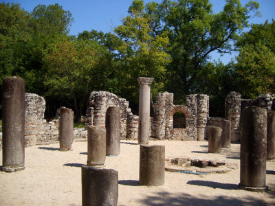 ruins of 4th century baptistry in butrint
