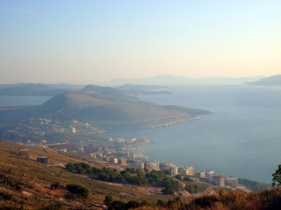 looking south along the ionian coast of albania towards greece