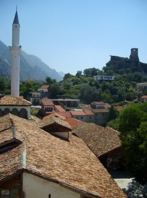 mosque and old town in kruja