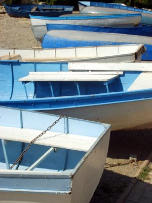 boats along the lake