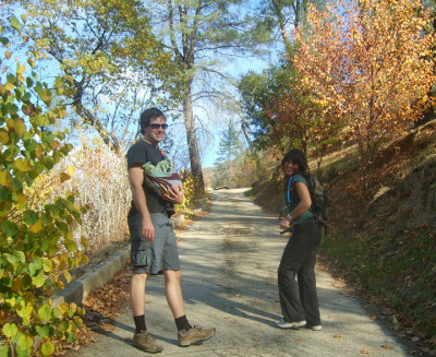 danny and lili and lucinda in the sling - ready to hike