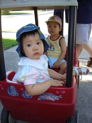 戴上帽子坐 wagon