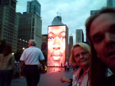 me and mike at the crown fountain