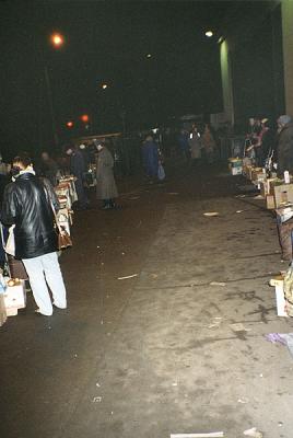 midnight street sellers outside the metro