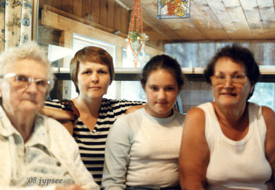 four of us; grandma, me, my niece, and my ma